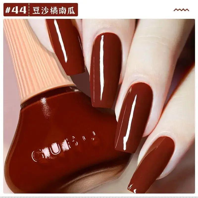 New Oily Gel Nail Polish Glitter Sparking Autumn Winter Milk Coffee Color Varnish No Bake Quick Dry Nail Art Salon Nail Polish