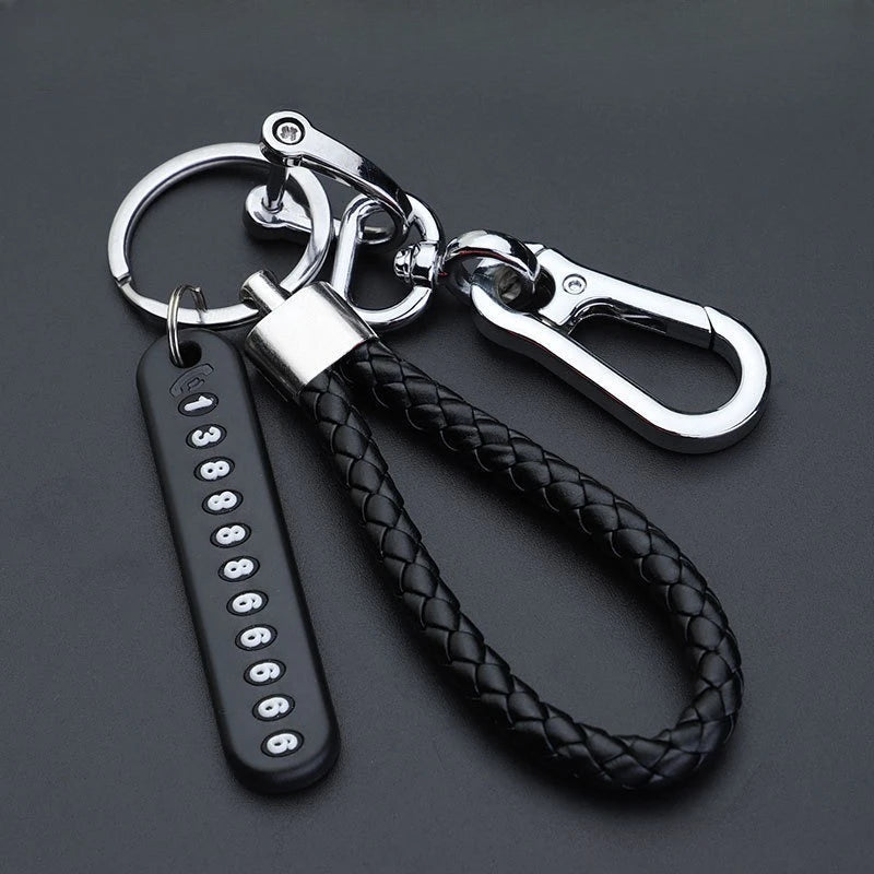 Mobile Phone Number Plate Woven Rope Car Key Anti-loss Phone DIY Pendant Men's and Women's 8-shaped Key Chain Key Chain