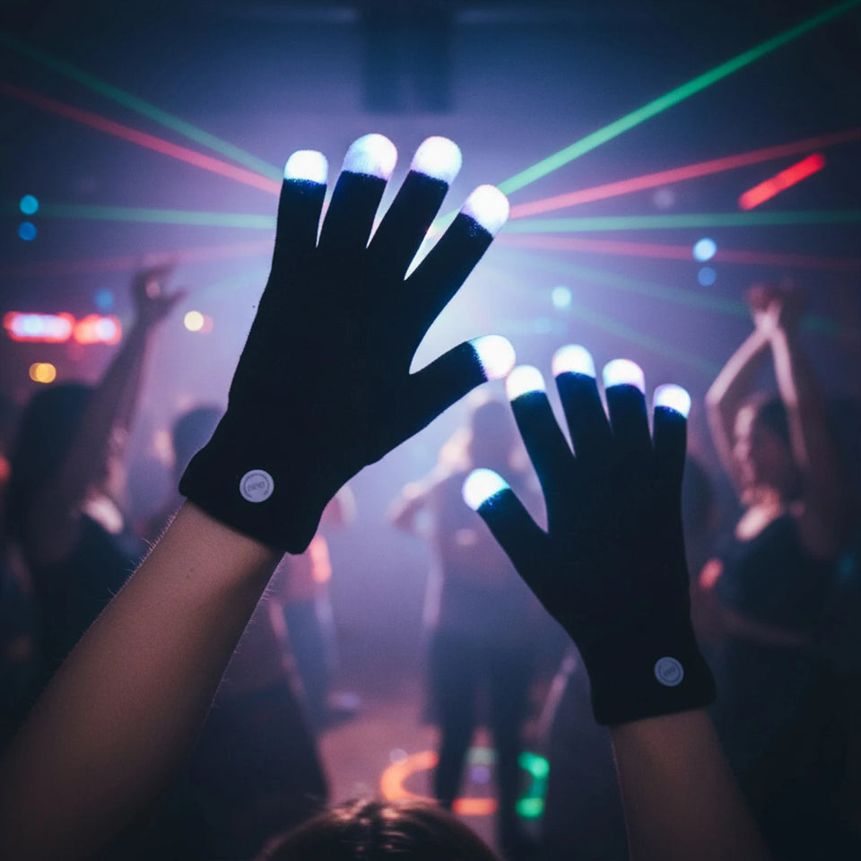 LED Gloves Finger Light Up Glow Rave Gloves Gifts for Adult Teens (Style A)