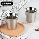 Double Wall Stainless Steel Coffee Mug 80ml/160ml Portable Cup Travel Tumbler Coffee Jug Milk Tea Cups Office Water Mugs