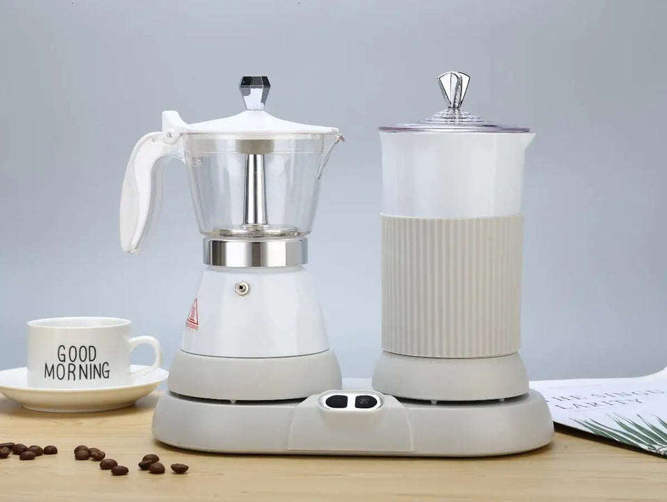 4 Cups Electric Coffee Machine Home Auto Milk Frothing All-In-One Machine Slow Extraction Italian Moka Pot Multifunction 400W