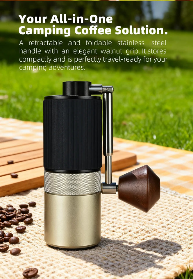 HAVMORE Upgrade Manual Coffee Grinder CNC Professional Stainless Steel Diamond Adjustable Manual Burr Coffee Bean Grinding