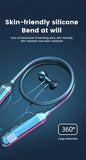 VIKEFON Wireless Earphones 5.3 Neckband Headphones Gaming LED Display Stereo Sports Headset Halter Waterproof Magnetic Earbuds