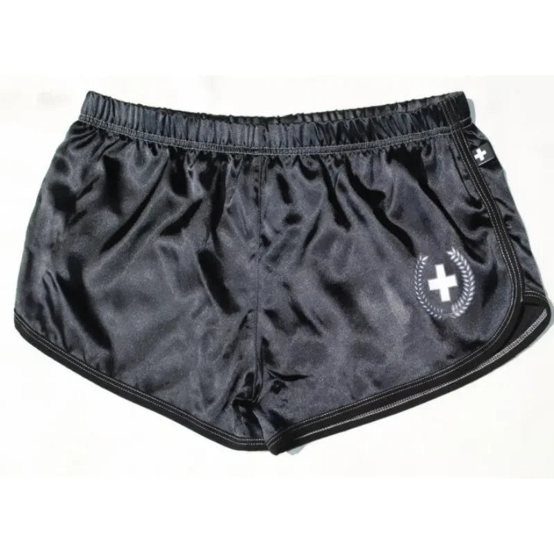 Comfortable home simulation silk home pants, men's shorts home pants, fitness boxer shorts, pajama pants D6201