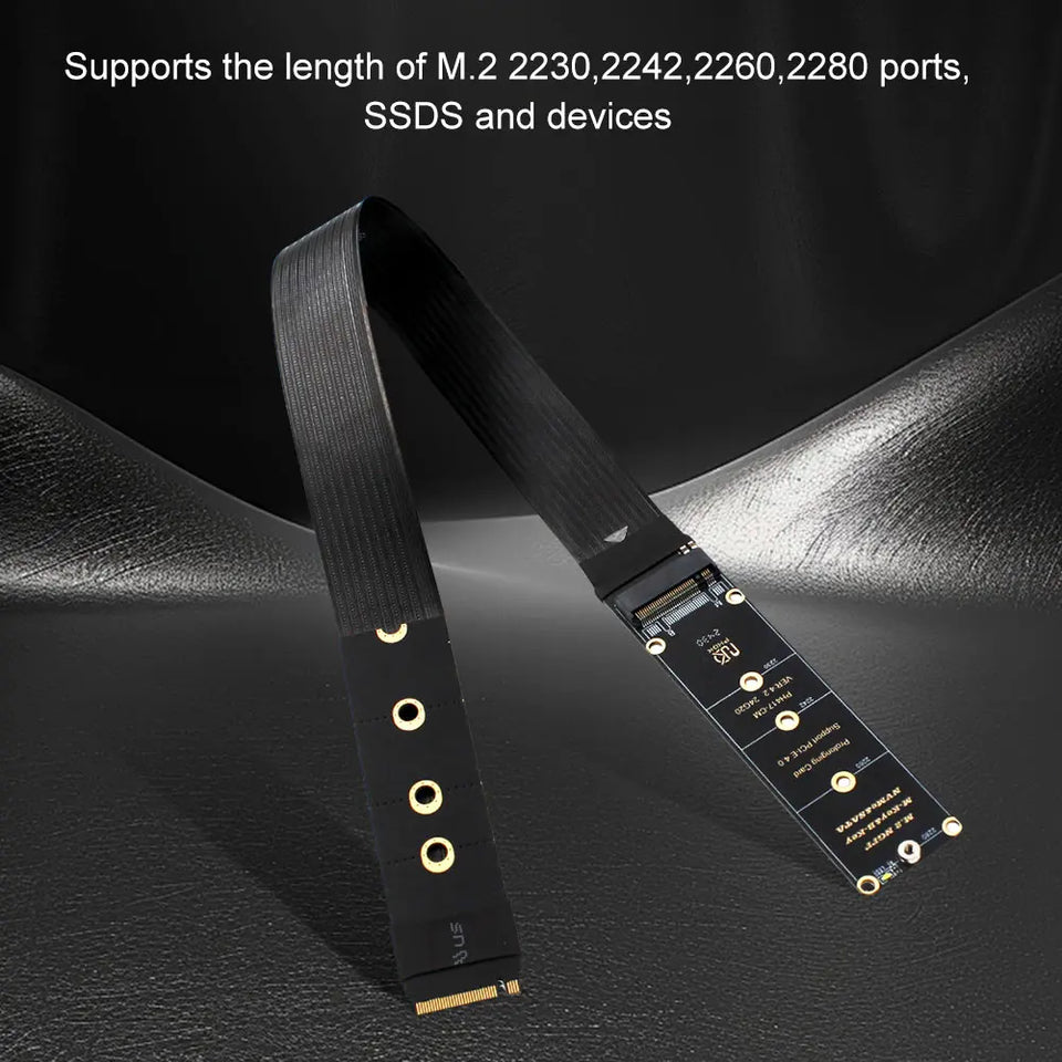 M.2 NVME Extender NGFF M-Key PCIe4.0 SSD Extention Card M.2 NVMe SSD Extension Cable for M.2 2230 2242 2260 2280 SSD