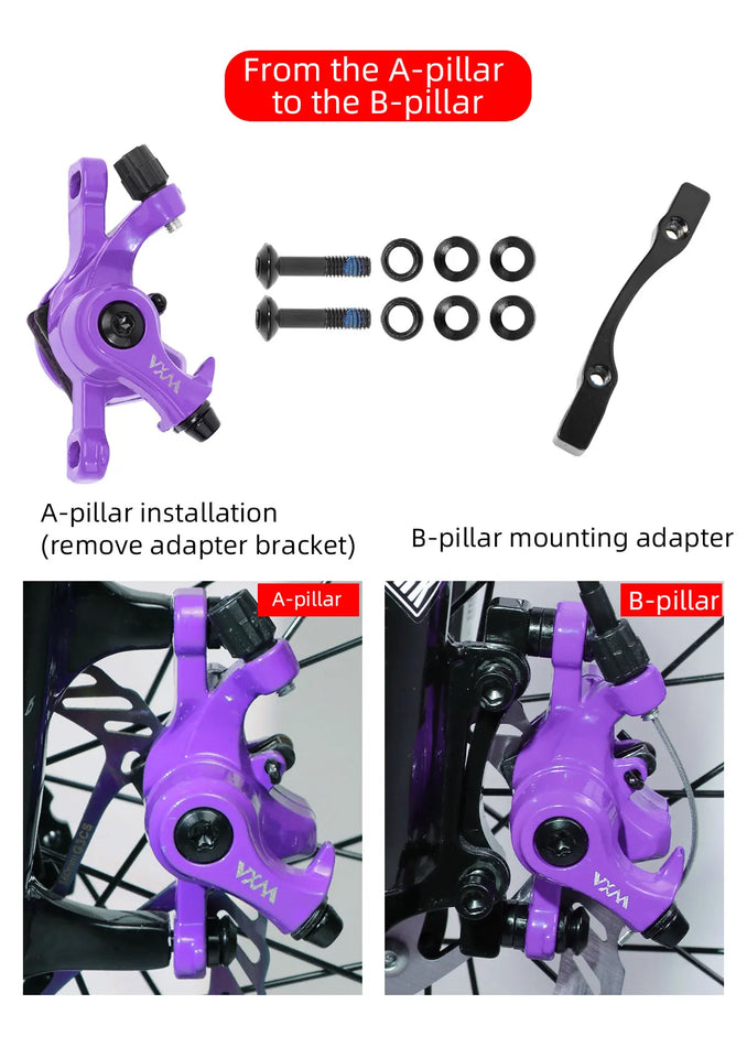 Bicycle Disc Brake Aluminum Alloy Mechanical Wire Pull Disc Brake MTB Bike MT200 160/180MM Caliper Hydraulic Disc Brake