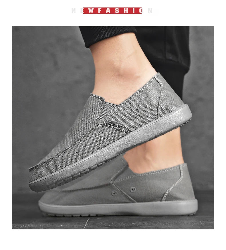 Fashion Men's Sneakers Canvas Breathable Men's Walking Driving Shoes Comfortable Outdoor Men Flats Casual Shoes Tenis Masculino
