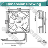 Gdstime DC 5V 12V 24V Fan 80mm*25mm PC CPU Cabinet Cooler Fan 8025 Dual Ball Axial Cooling Fan for Computer Case&Laptop Cooling