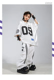 Boys Hip Hop Mesh T-shirt Cargo Pants Girls K-pop Street Dance Sweatshirt Costumes Child Clothes Sets Kids Teens Jazz Streetwear
