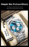 POEDAGAR Luxury Man Quartz Watch Waterproof Luminous Date Chronograph Watches For Men Stainless Steel Fashion Men's Watch Reloj