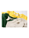 Retro Olive Green Heavy Terry Pullover Sweatshirt Trendy Brand Solid Color Long Sleeve Cotton Men's Loose Retro Trend
