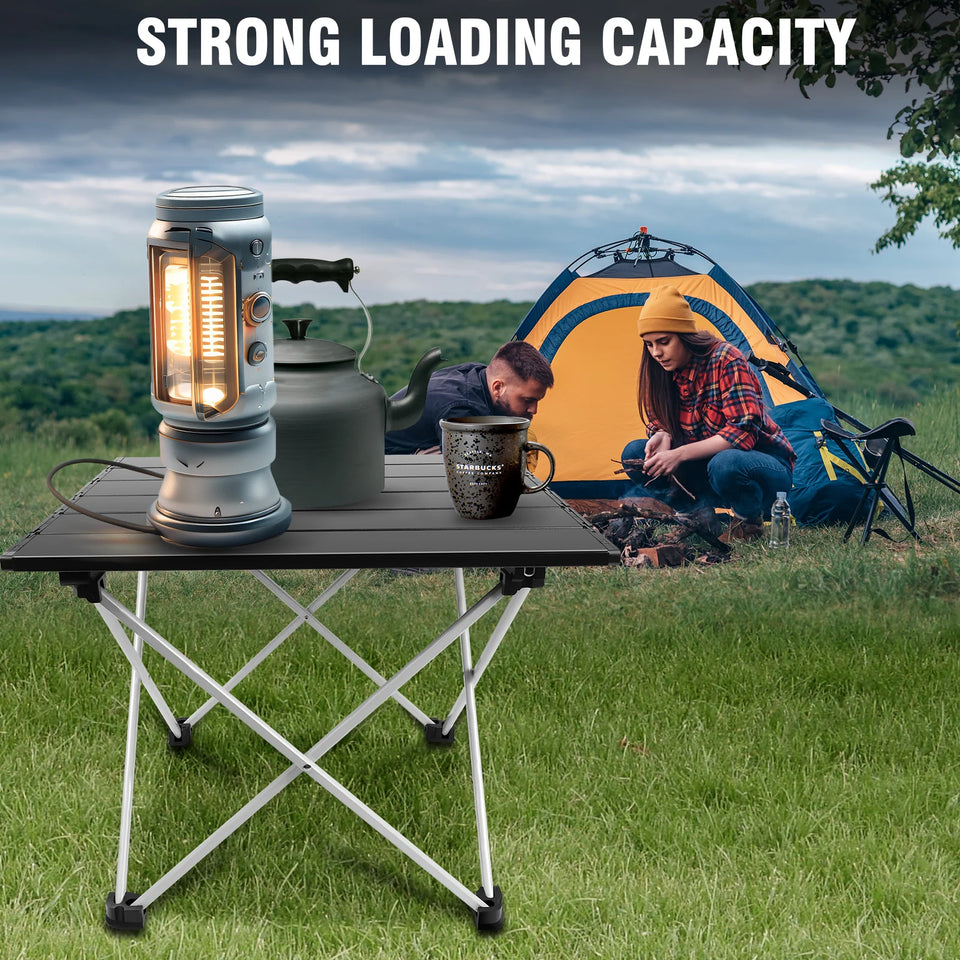 BRIEFNESS Portable Folding Table for Outdoor Picnic Camping Compact Lightweight Aluminum Alloy Garden Patio Table with Carry Bag