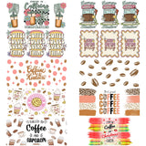 Coffee vibe Series easy peel waterproof DIY decoration decals 3D transfers uvdtf crystal sticker 16oz uv dtf cup wraps