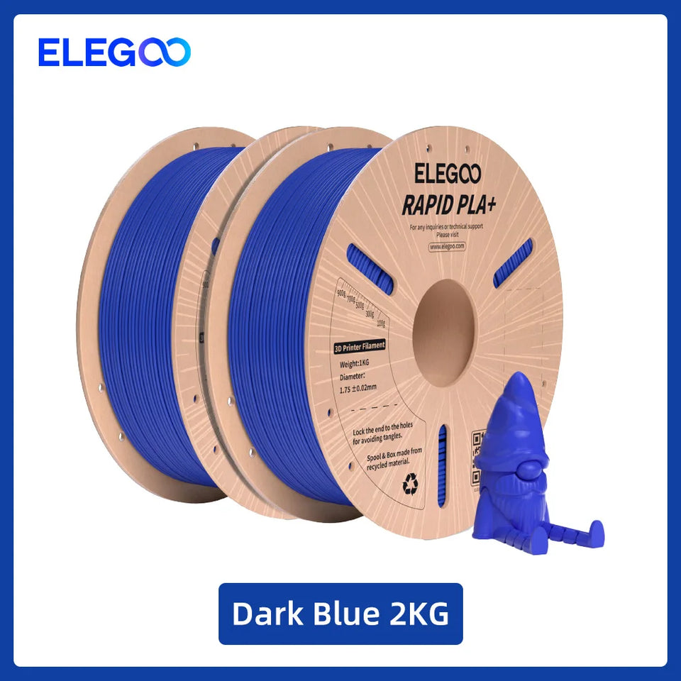 ELEGOO RAPID PLA+ Filament 1.75mm, 3D Printer Filament, Support 30-600mm/s Printing Speed, Compatible with Most FDM 3D Printers