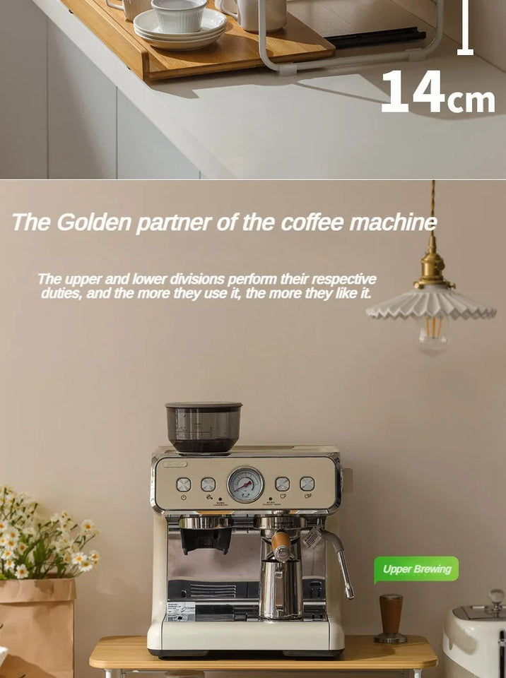 Creative Coffee Machine Storage Racks Wooden Countertop Cups Office Holders Racks Display Shelf Organizer Shelves Kitchen