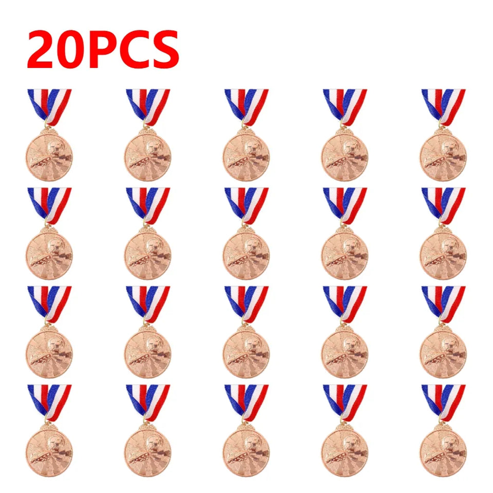 1-30PCS Zinc Alloy Award Medals Gold Silver Bronze Prizes Award Soccer Football Medals for Championship Sports Competition