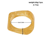 Vintage Wide Geometric Resin Beige Brown Coffee Bangles Irregular Chunky Bracelets Bangle Jewelry Gift for Women Girls
