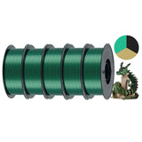 KINGROON 5KG Silk Tricolor PLA Filament 1.75mm, Three-colour Coextrusion 3D Printing Material, New Color Change, 5Roll 1kg/Spool