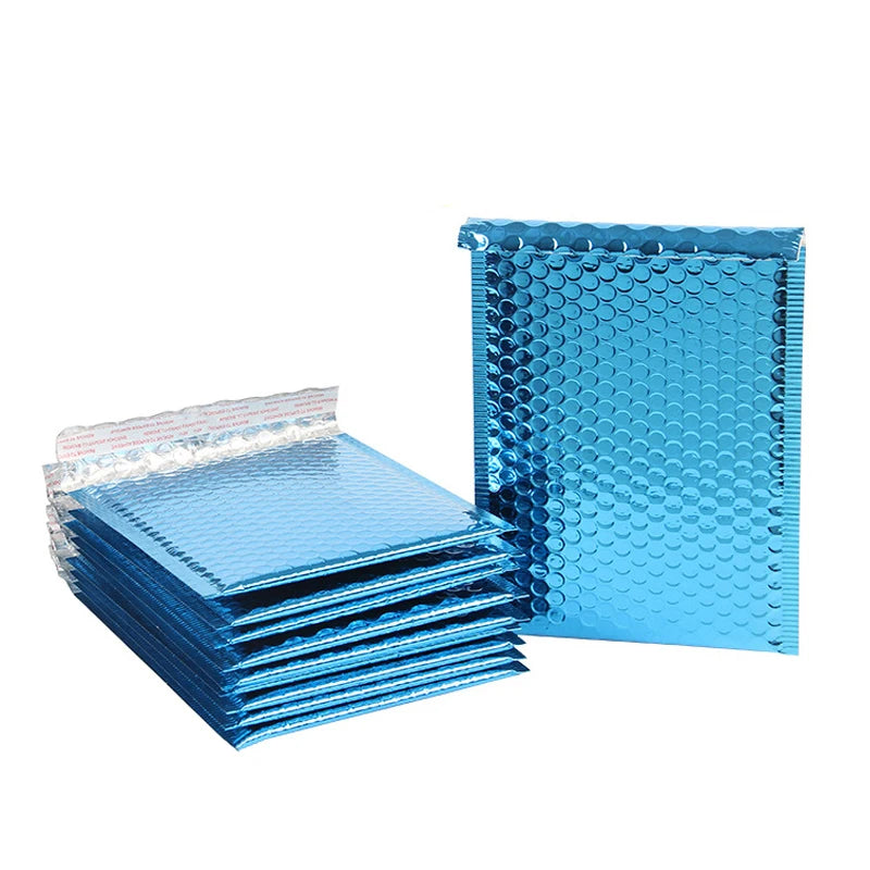 20pcs/lot Rose Gold/Silver/Purple/Blue Packaging Shipping Bubble Mailer Plastic Padded Envelopes Gift Bag Mailing Envelope Bag