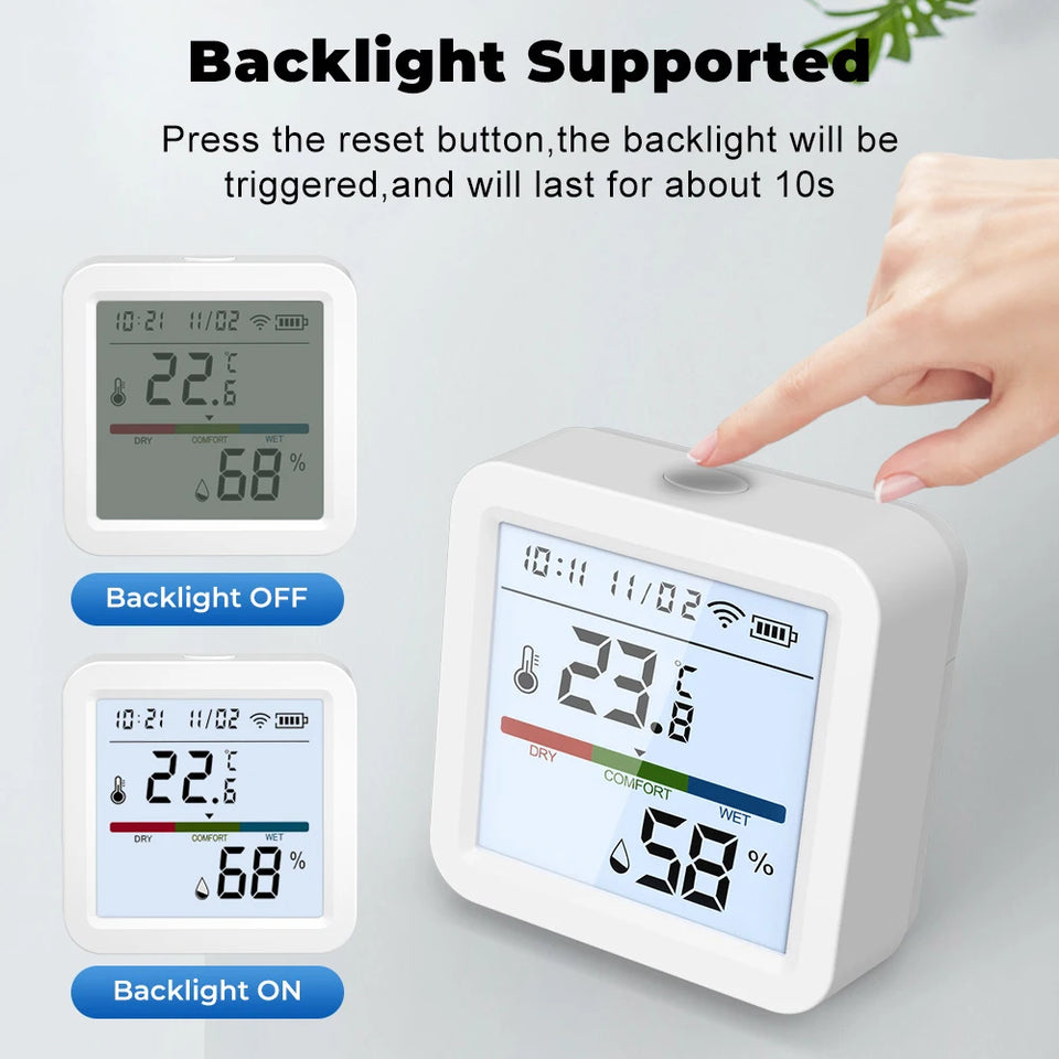 Tuya Zigbee 3.0 WiFi Temperature Humidity Sensor Smart Thermometer Hygrometer APP Remote Control Work with Yandex Alexa