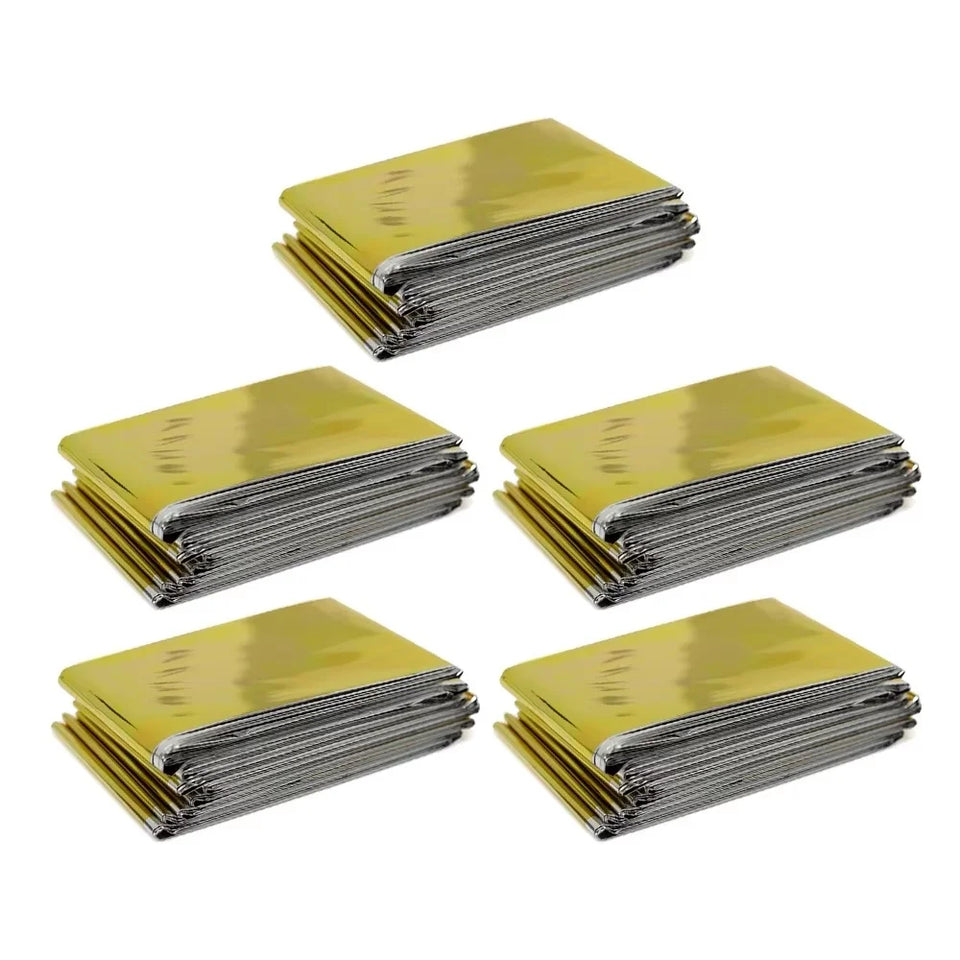 Hiking, mountain climbing, emergency blankets, camping, survival equipment, gold and silver double-sided insulation, sun protect
