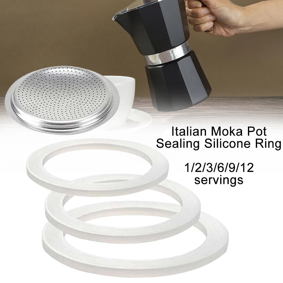Coffee Silicone Ring Italian Moka Pot Flexible Washer Gasket Ring Coffeeware Replace For Cups Moka Pot Espresso Coffee Makers