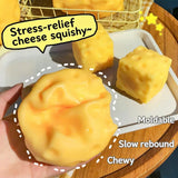 Square Cheese Squishy Toys Slow Rebound Push Stress Relief Sensory Toys Cheese Stress Balls Fidget Toys for Children Adult