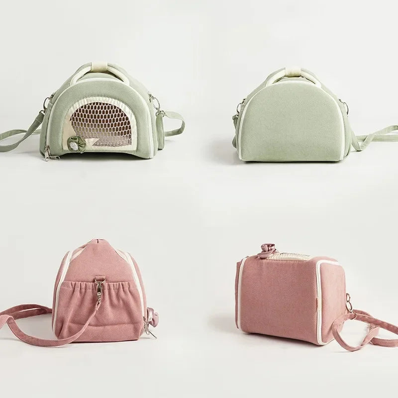 Pet Travel Pet Backpack with Warm and Breathable Anti Loss Backpack Parrot Guinea Pig Nest Pet Supplies Guinea Pig  Bunny Cage