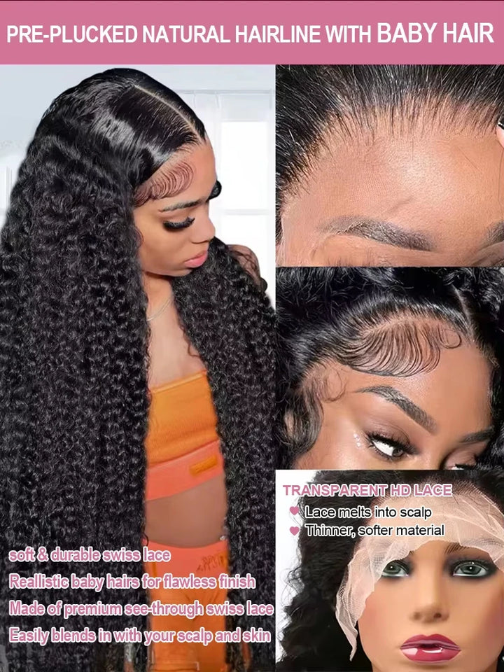 42 Inch Wear And Go Glueless Wig For Beginners Wigs Deep Wave Glueless Wigs Human Hair Pre Plucked New Upgraded No Glue 13x4 HD