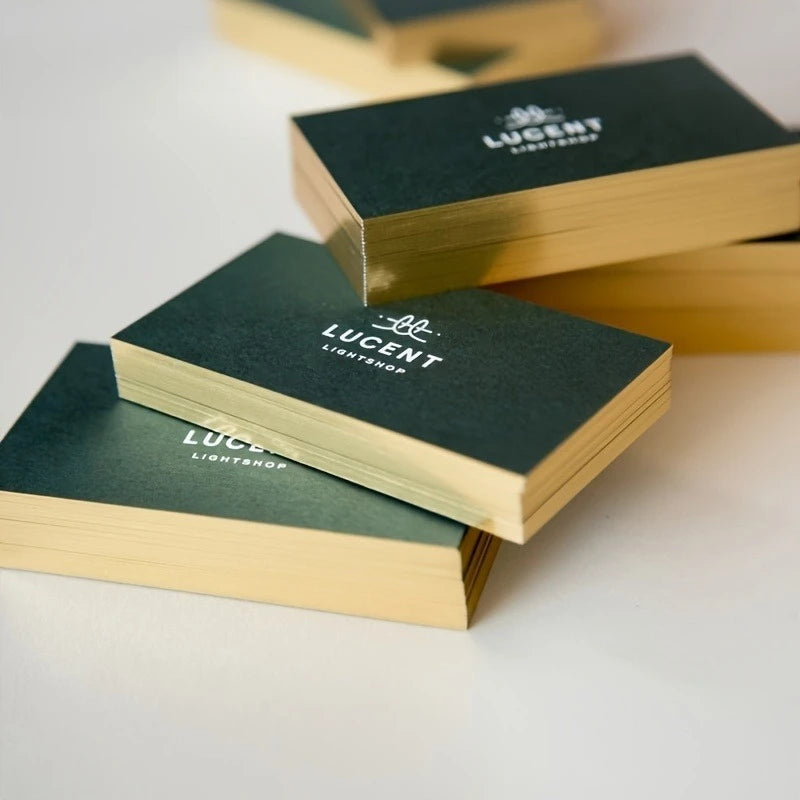 Personalized 9*5.4cm Custom Business Cards 300g Right Angle Double Sided Free Design Logo Text