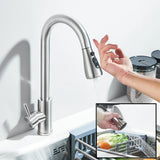 Smart Sensor Touch Kitchen Sink Faucet Brushed Nickel Poll Out Spout Black/Gold Sensor Faucets 360 Rotation Crane Two Functions