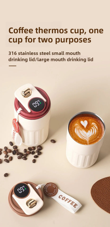 Smart Temp Display Stainless Steel Tumbler Thermal Mug Vacuum Insulated Coffee Cup Travel Thermos Cups Hot Water Bottle for Tea