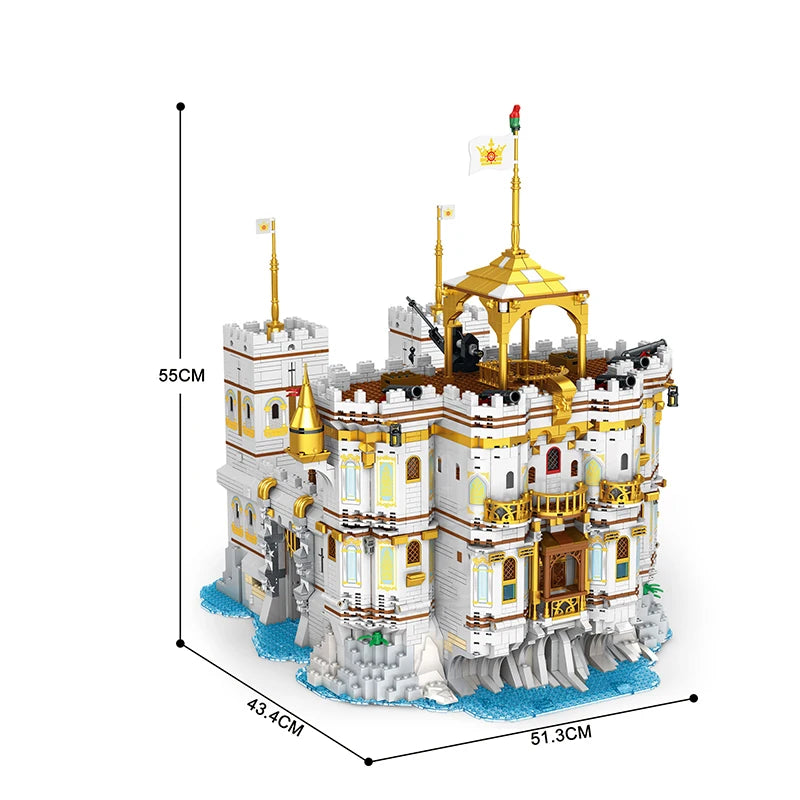 4168PCS Royal Bay Castle Building Blocks Medieval Vintage City Scape Construction Model Bricks Toys Creative Gifts for Children