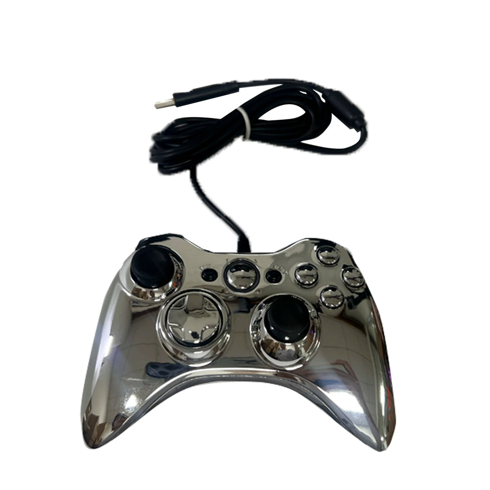 Wired Game Controller with Sleek Electroplated Finish – USB Gaming Peripheral, Compatible with Xbox 360 & PC