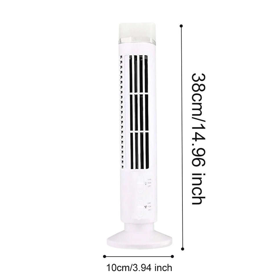 LED Tower Fan Bladeless Tower Fan 90 Degree Oscillating Quiet Portable USB Electric Desk Fan with Light for Home Bedroom Office