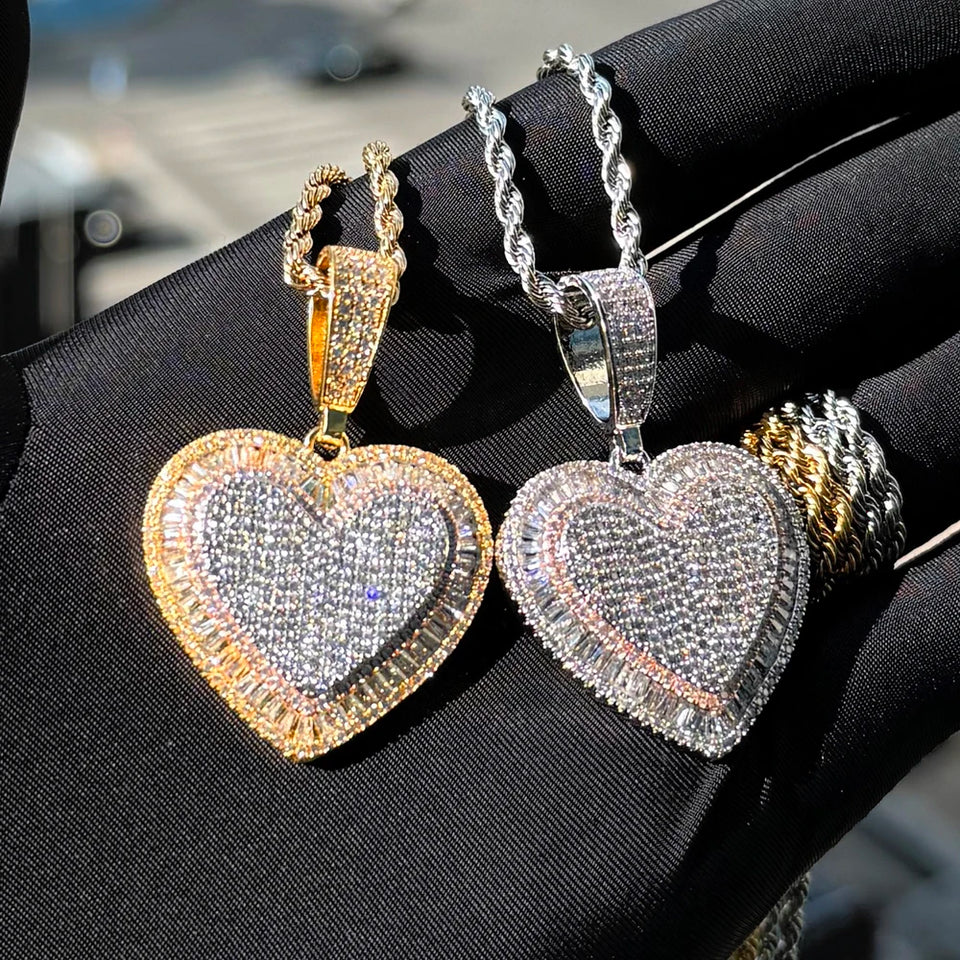 2026 New Arrivals Shiny Heart Shaped Pendant Necklace Micro Pave Bling Cubic Zirconia For Women Fashion Valentine's Day Gift