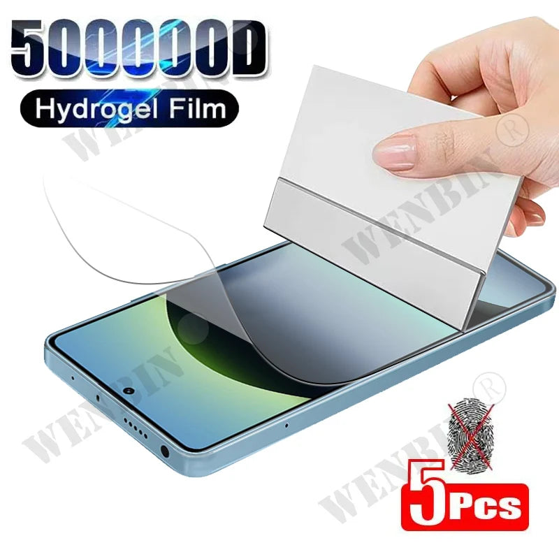 5Pcs Hydrogel Film For Redmi Note 14 15 Pro 14 Pro+ Plus Full Cover Screen Protector For Redmi Note 14S 13 Pro+ Plus