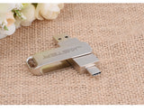 JASTER Metal USB TYPE-C 2 IN 1 Pen Drives 16GB silvery Flash Drive 64GB Commercial Affairs Gifts Memory Stick 4GB 8GB 32G U Disk