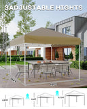 10x10 FT Pop Up Canopy Tent with 3 Adjustable Heights – Outdoor Sun Shade Shelter, 4 Sandbags & Carry Bag, for Parties & Events