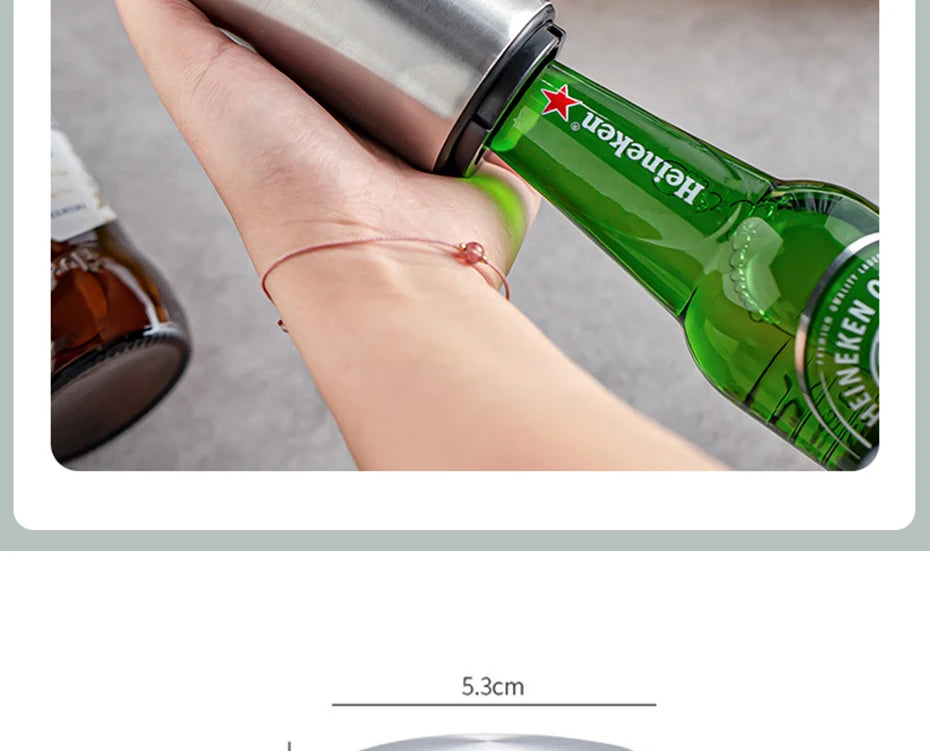 Automatic Beer Bottle Opener Stainless Steel Beer Opener Portable Push Down Wine Beer Cap Opener Kitchen Gadgets Party Gift