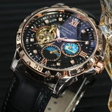 High-End Luxury Automatic Mechanical Men's Watch with Starry Sky Luminous Dial, Elegant Tourbillon Movement, Perfect for Business or Casual Wear, Ideal Christmas or Birthday Gift, Holiday Gift Watch, the Best Gift for Him, No