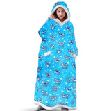 2025 Super Long Flannel Blanket with Sleeves Winter Hoodies Sweatshirt Women Men Pullover Fleece Giant TV Blanket Oversized New