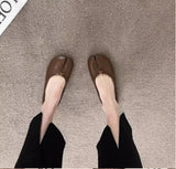 New Korean Style Women's Split-Toe Loafers Shallow Cut Ballet Flat Slip-Ons with Comfortable Mary Jane Spring/Autumn Tabis Shoes