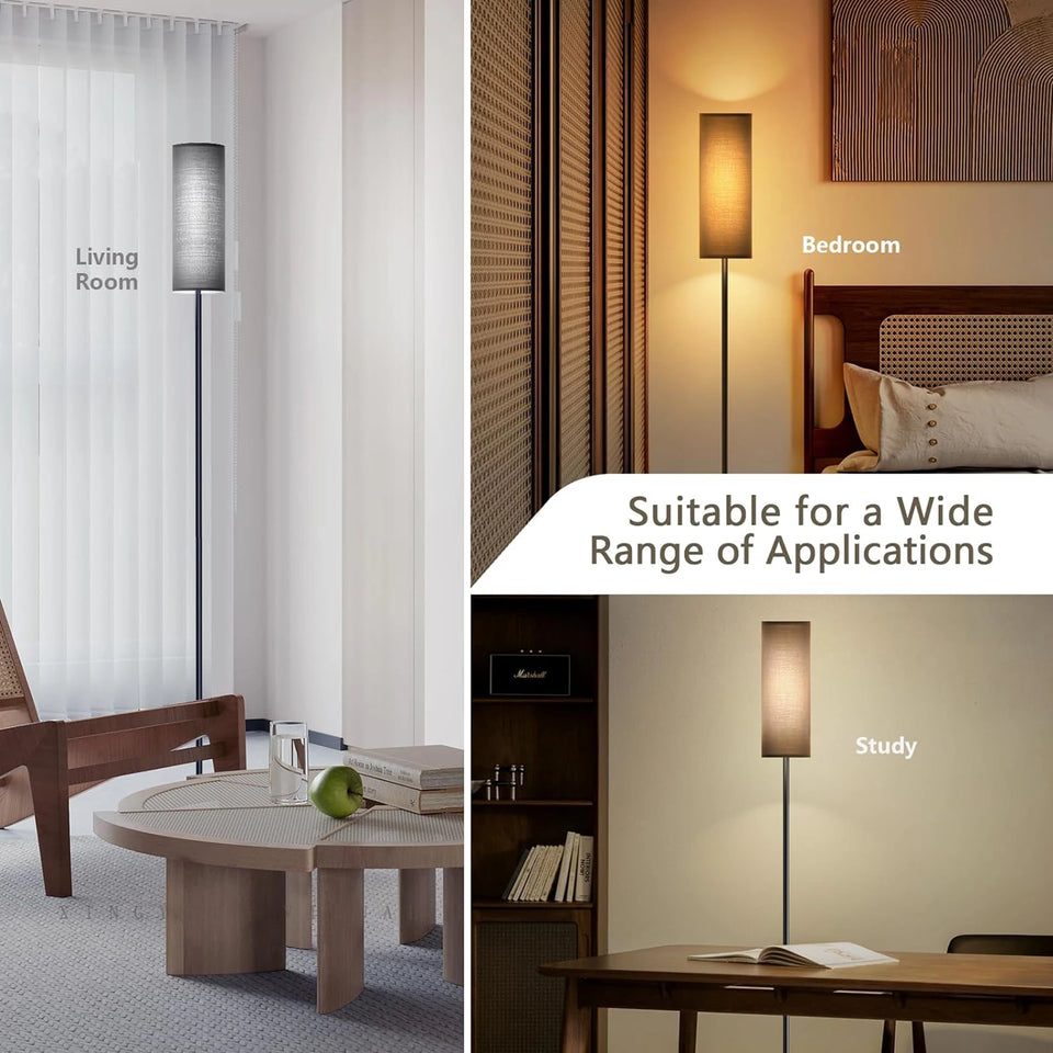 Modern Floor Lamp Standing Tall Light with LEDs Bulb 3 Light Colors Foot Switch for Bedroom Living Room Study Room Office