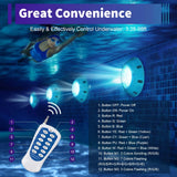 45W & 36W RGB LED Pool Light IP68 Waterproof 460/360 LEDs 2500/3600lm Remote Control for Swimming Pool Fountain Pond