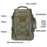 LQARMY 60L Male Travel Tactical backpack  Hiking Camping backpack Expandable Army Backpacks Molle  3 Day Assault Pack Rucksacks