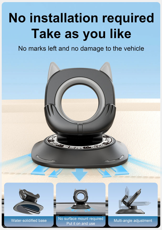 360 Degree Rotating Non-Slip Car Phone Holder Mat Dashboard Cell Phone Stand Compatible with All Smartphones