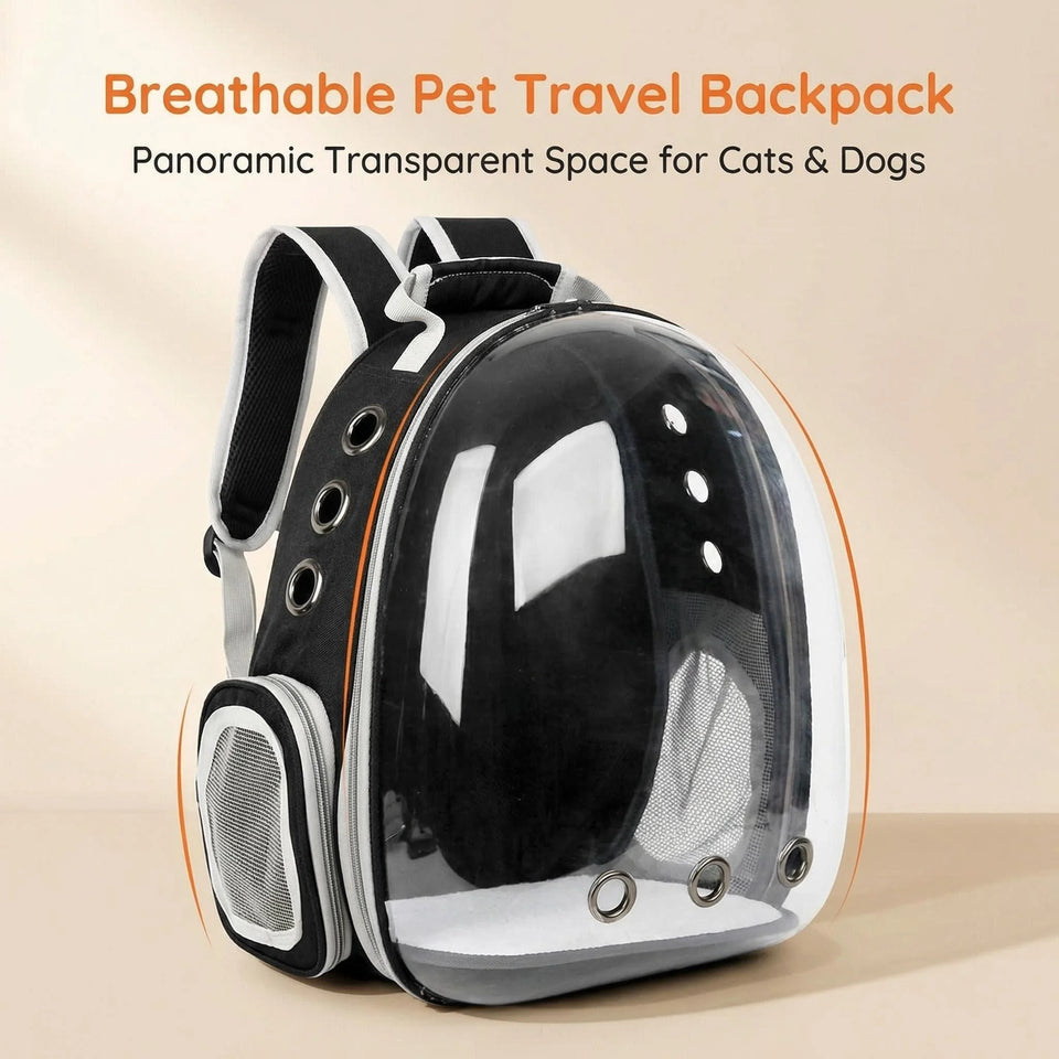 Portable Transparent Pet Cat Carrier Clear Dome Space Capsule Pet Carrying Bag Breathable Cat Backpack Vet Visit