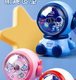 Cartoon Astronaut Pencil Sharpener Student Pencil Sharpener Hand Crank Manual Sharpener Adjustable Thickness Cute Pencil Cutter
