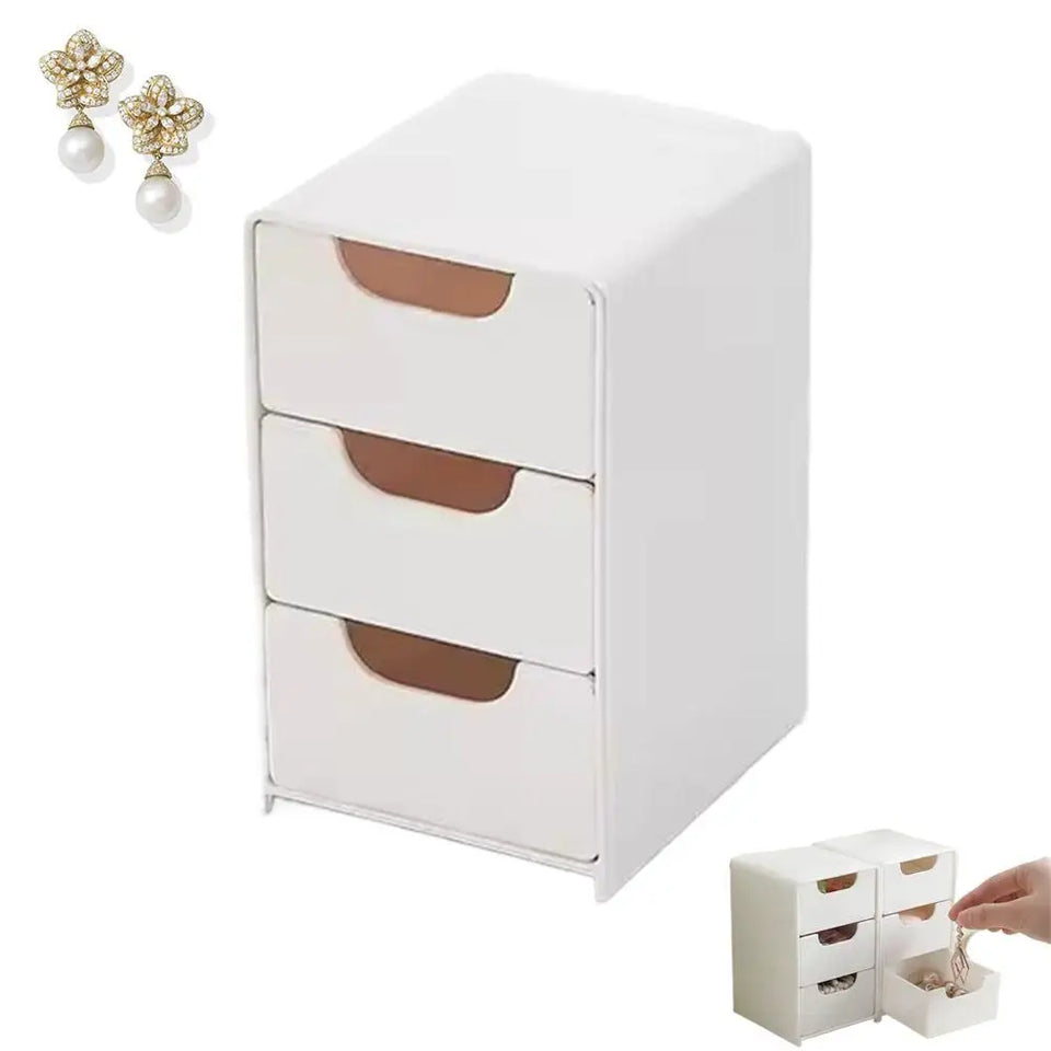 Mini Storage Box Small Drawer Storage Box Layered Grid Drawer Style Storage Box Tier Desk Organizer With Drawers